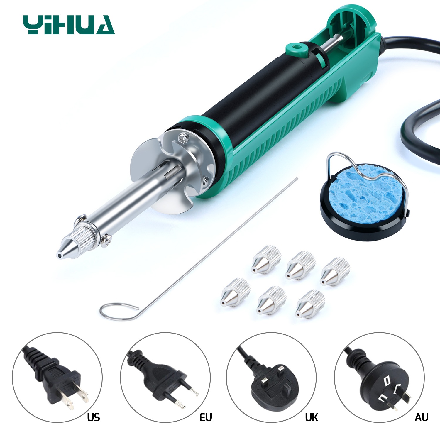 Desoldering Pump Electric Vacuum Station - Электрический вакуумный паяльник с насадкой для