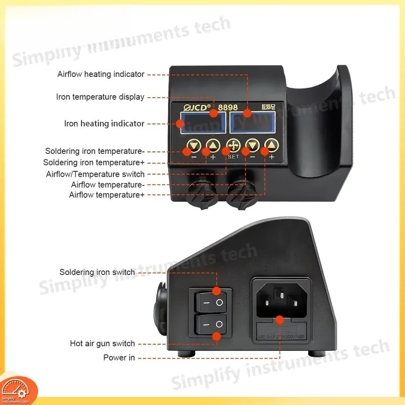 Паяльная станция 8898, 750 Вт, – обзор и цена 2 In 1 Soldering Rework Station 750W